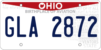 OH license plate GLA2872