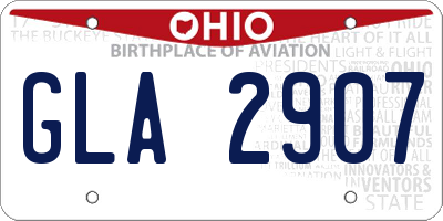 OH license plate GLA2907