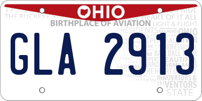 OH license plate GLA2913