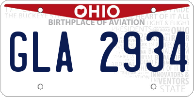 OH license plate GLA2934