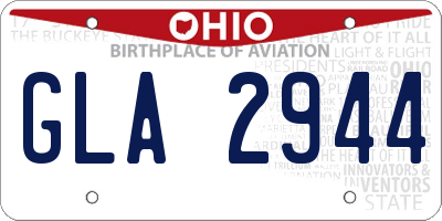 OH license plate GLA2944