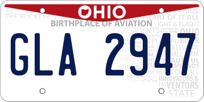 OH license plate GLA2947