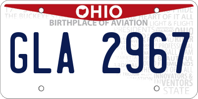 OH license plate GLA2967