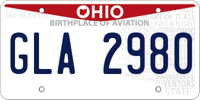 OH license plate GLA2980
