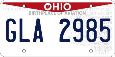OH license plate GLA2985