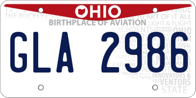 OH license plate GLA2986