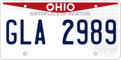 OH license plate GLA2989