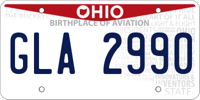 OH license plate GLA2990