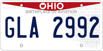 OH license plate GLA2992