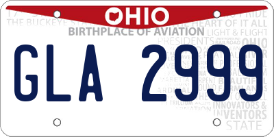 OH license plate GLA2999
