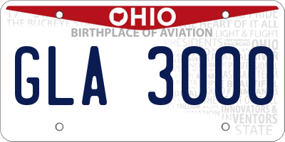 OH license plate GLA3000