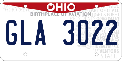 OH license plate GLA3022