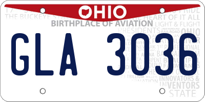 OH license plate GLA3036