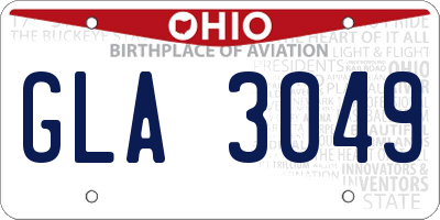 OH license plate GLA3049