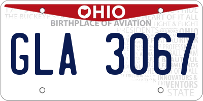 OH license plate GLA3067