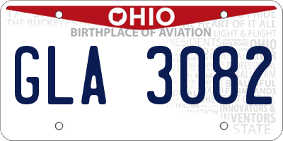 OH license plate GLA3082