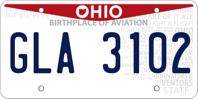 OH license plate GLA3102