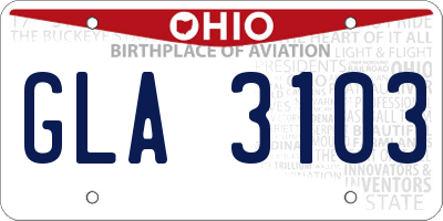 OH license plate GLA3103