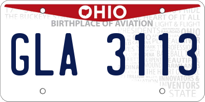 OH license plate GLA3113