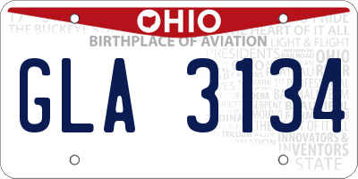 OH license plate GLA3134