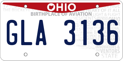 OH license plate GLA3136
