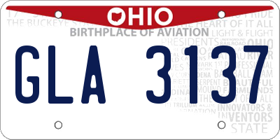OH license plate GLA3137