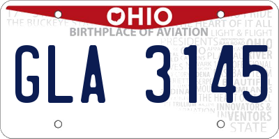 OH license plate GLA3145