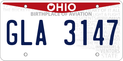 OH license plate GLA3147