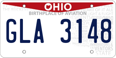 OH license plate GLA3148
