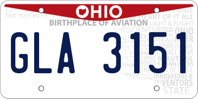 OH license plate GLA3151