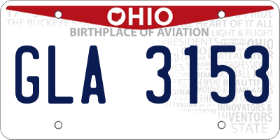 OH license plate GLA3153
