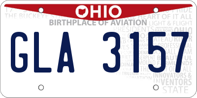 OH license plate GLA3157