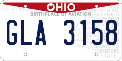 OH license plate GLA3158