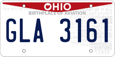 OH license plate GLA3161