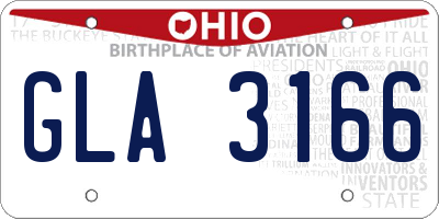 OH license plate GLA3166