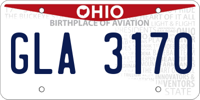 OH license plate GLA3170