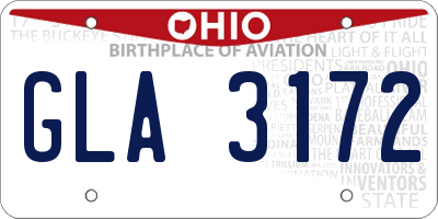 OH license plate GLA3172