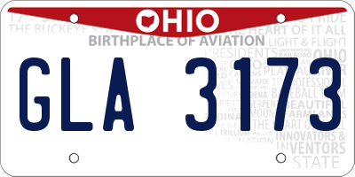 OH license plate GLA3173