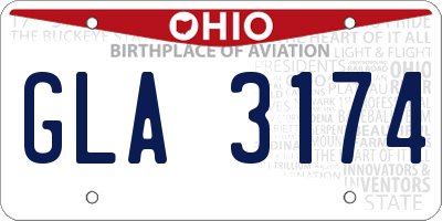 OH license plate GLA3174
