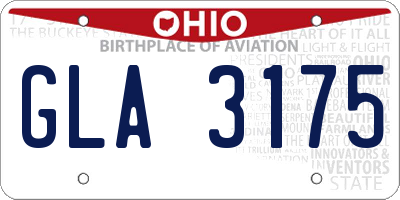 OH license plate GLA3175