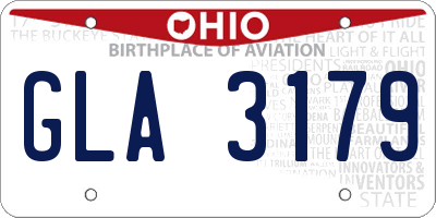 OH license plate GLA3179