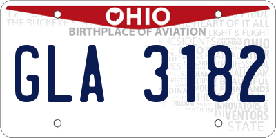 OH license plate GLA3182