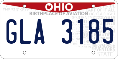 OH license plate GLA3185
