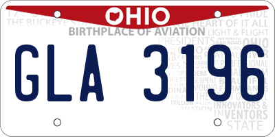 OH license plate GLA3196