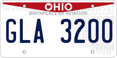 OH license plate GLA3200