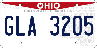 OH license plate GLA3205