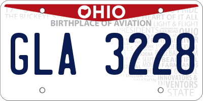 OH license plate GLA3228