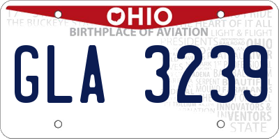 OH license plate GLA3239