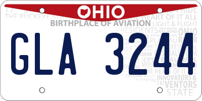 OH license plate GLA3244