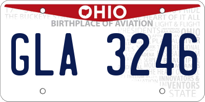 OH license plate GLA3246